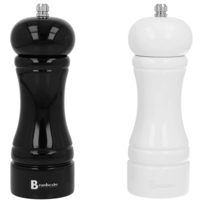 Zestaw Młynków do Pieprzu i Soli Biało-Czarne BB-2794